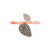 0.24ct 14k Rose Gold White & Champagne Diamond Ring